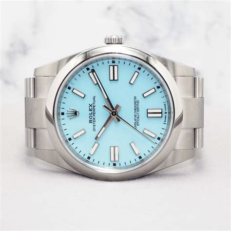 rolex oyster 41mm oystersteel and white gold|Rolex 41mm tiffany blue.